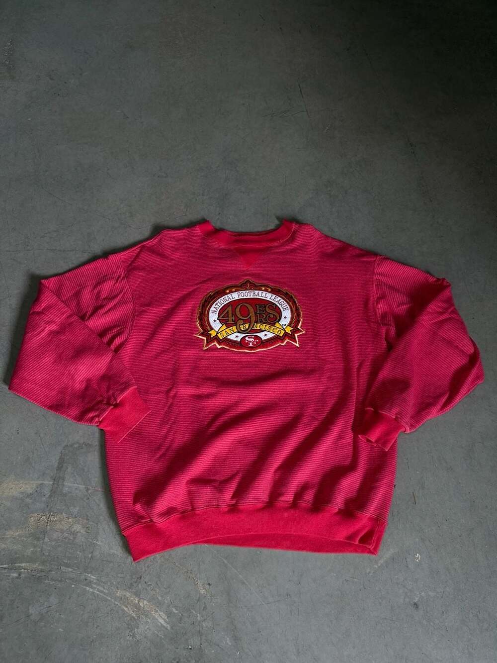 90s Trench San Francisco 49ers Striped Sweatshirt